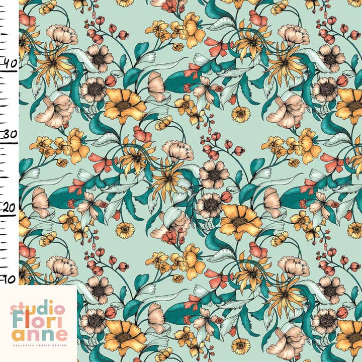 Bio-Baumwolljersey 'Ida' Jet Stream Green für den Großhandel von Studio Florianne