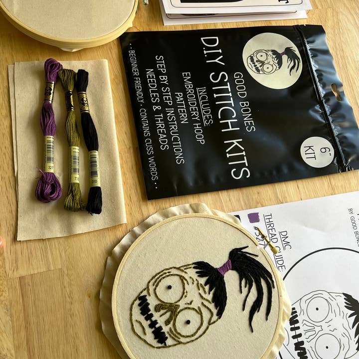 Good bones art - Wholesale Embroidery/Cross Stitch Supplies - Shrunken head embroidery kit 9