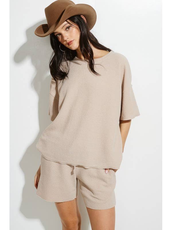 Casual Pullover Short Sleeve and Shorts Set for wholesale by MintChoco