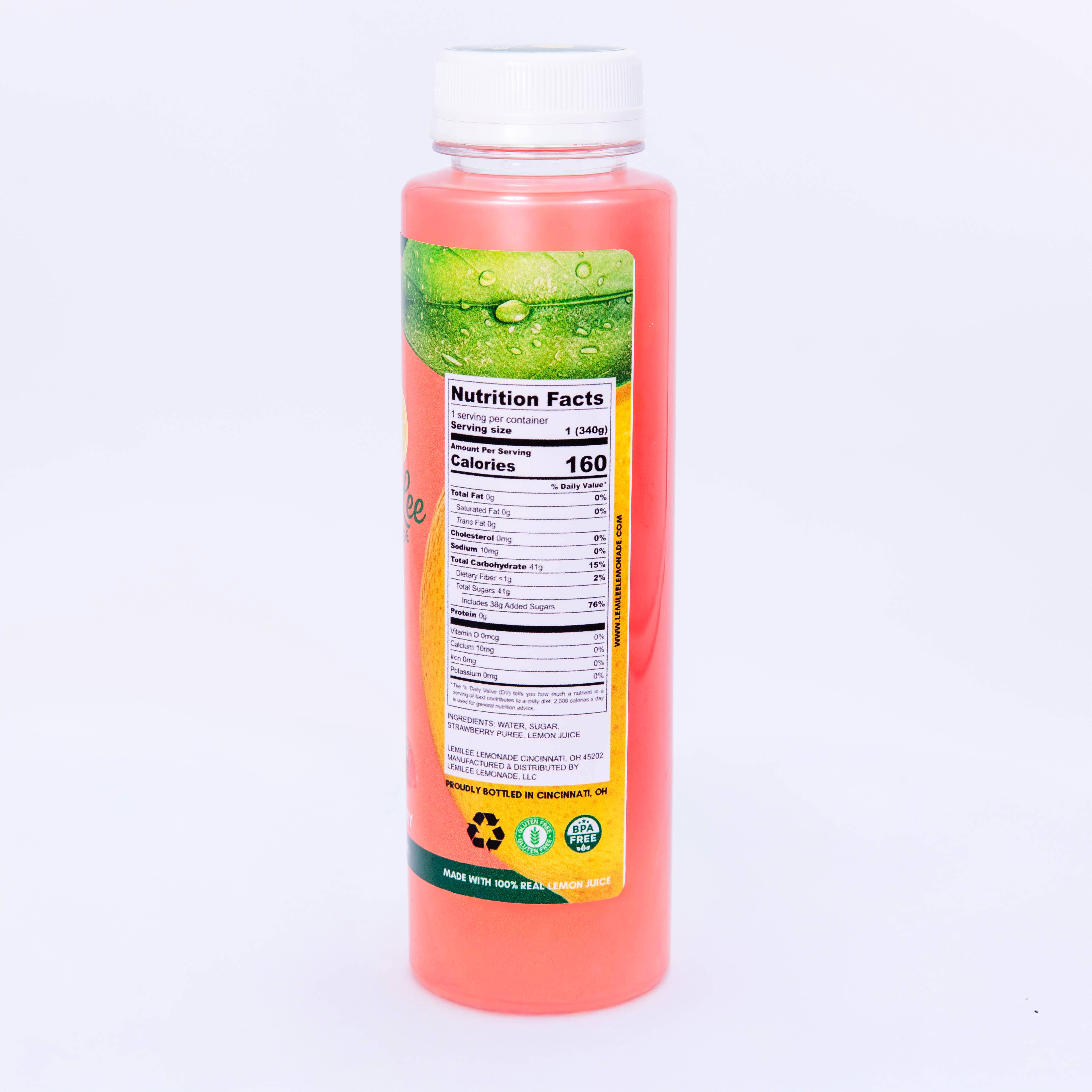 LemiLee Lemonade - Wholesale Fruit Juice - Strawberry Lemonade 12 Pack Bottles2