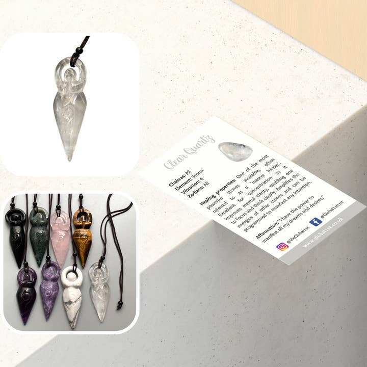 VIE – Engroshandel Halskæde med vedhæng – Vedhæng af Moder Jord-gudinde, 8x3 cm5