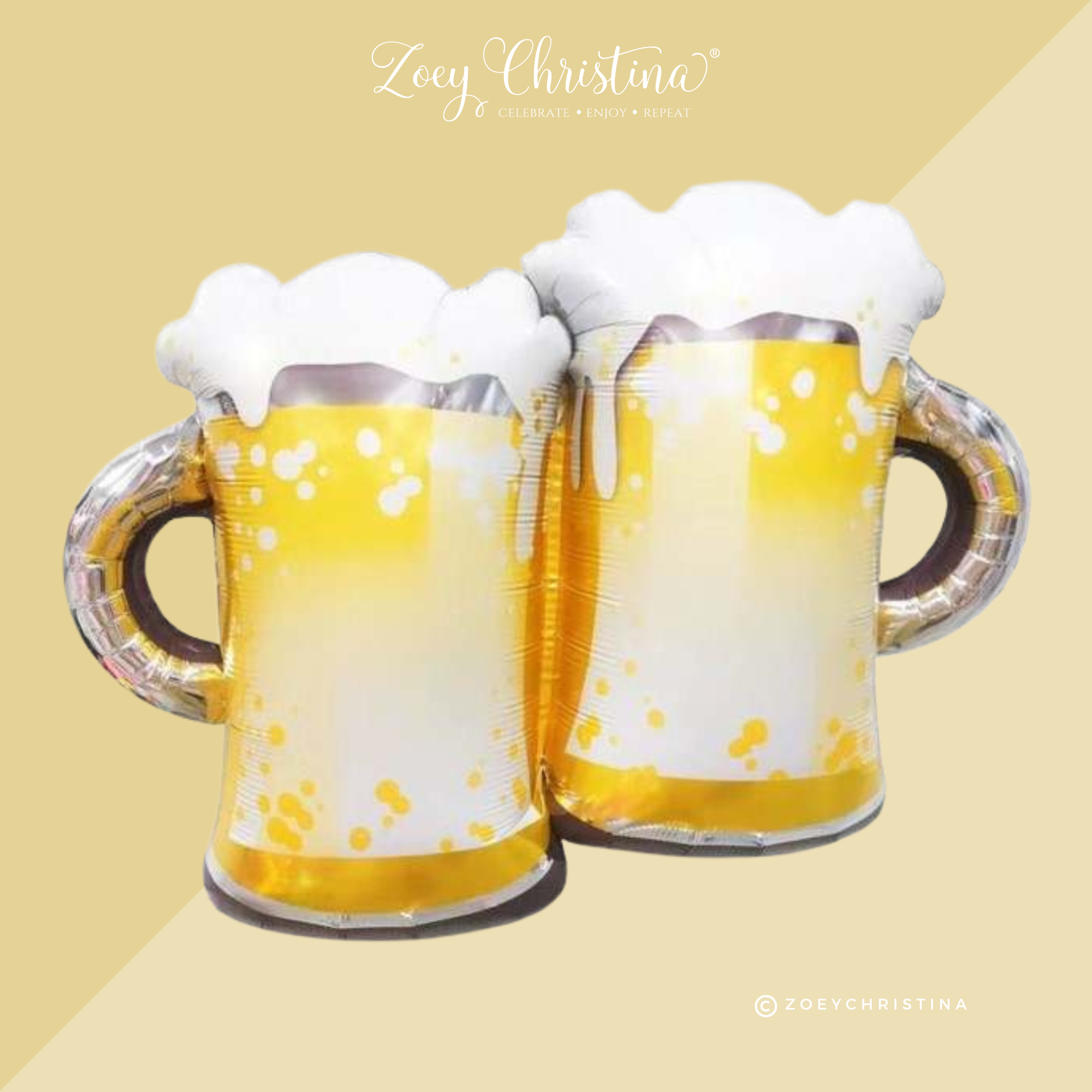 Zoey Christina - Wholesale Balloon - Double Beer Mug Foil Balloon – Oktoberfest, Brewery0