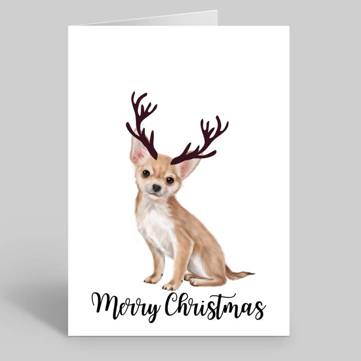 Set of 10 Chihuahua Christmas Cards - Envelopes Included for wholesale by We Are Positive Prints