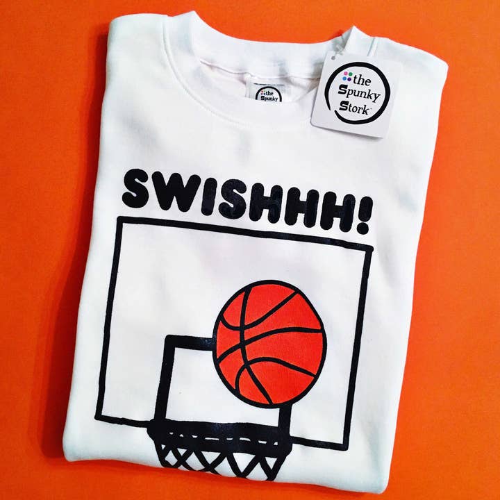 Spunky Stork - Wholesale Screen Printed T-Shirt - Kids - Basketball Net Swish Organic Baby Bodysuit Toddler Shirt1