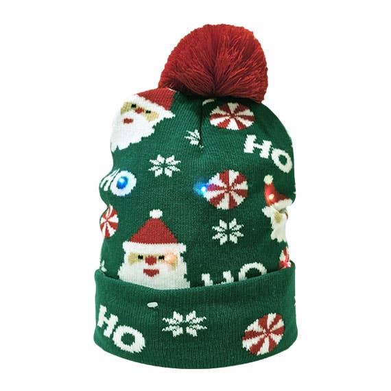 Access by Mediterranean Concepts - Wholesale Beanie - Women's - Santa, Reindeer and Candy Cane Light Up Hats1
