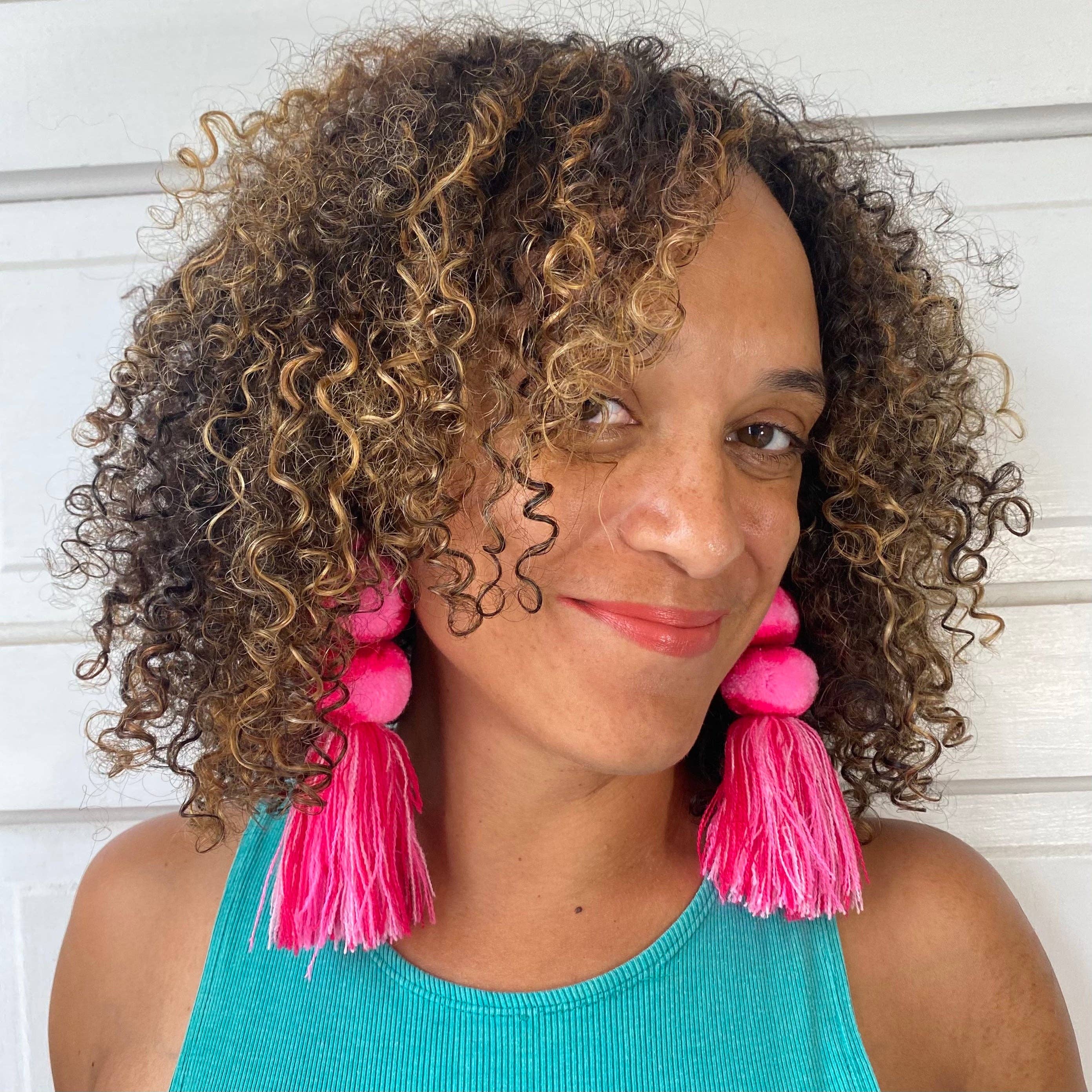 SWIETstuff - Wholesale Tassel Earrings - Tie-Dye Pompom Earrings9