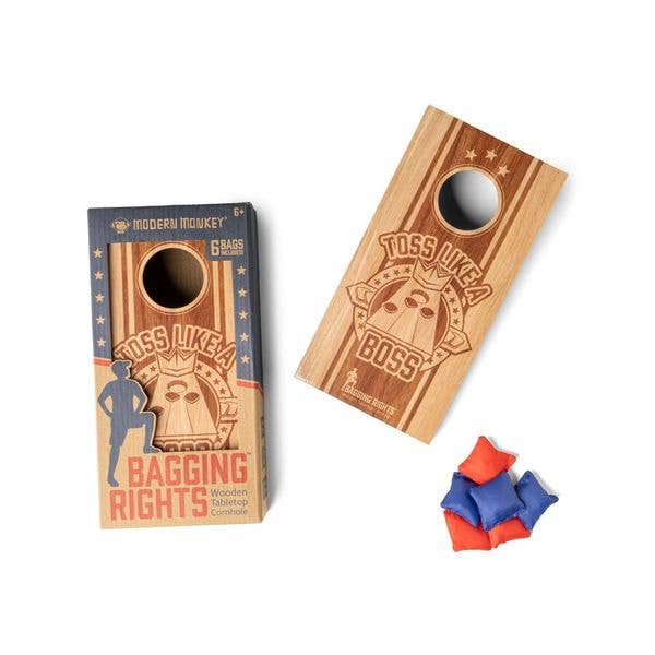 DM Merchandising - Wholesale Cornhole - Modern Monkey Bagging Rights Wooden Tabletop Cornhole4