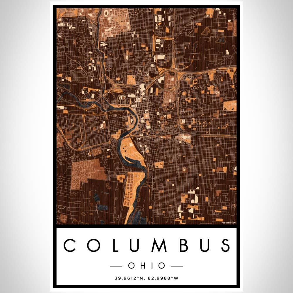 JACE.design - Vente Affiche d'art - Columbus OH Carte Imprimer Ember2