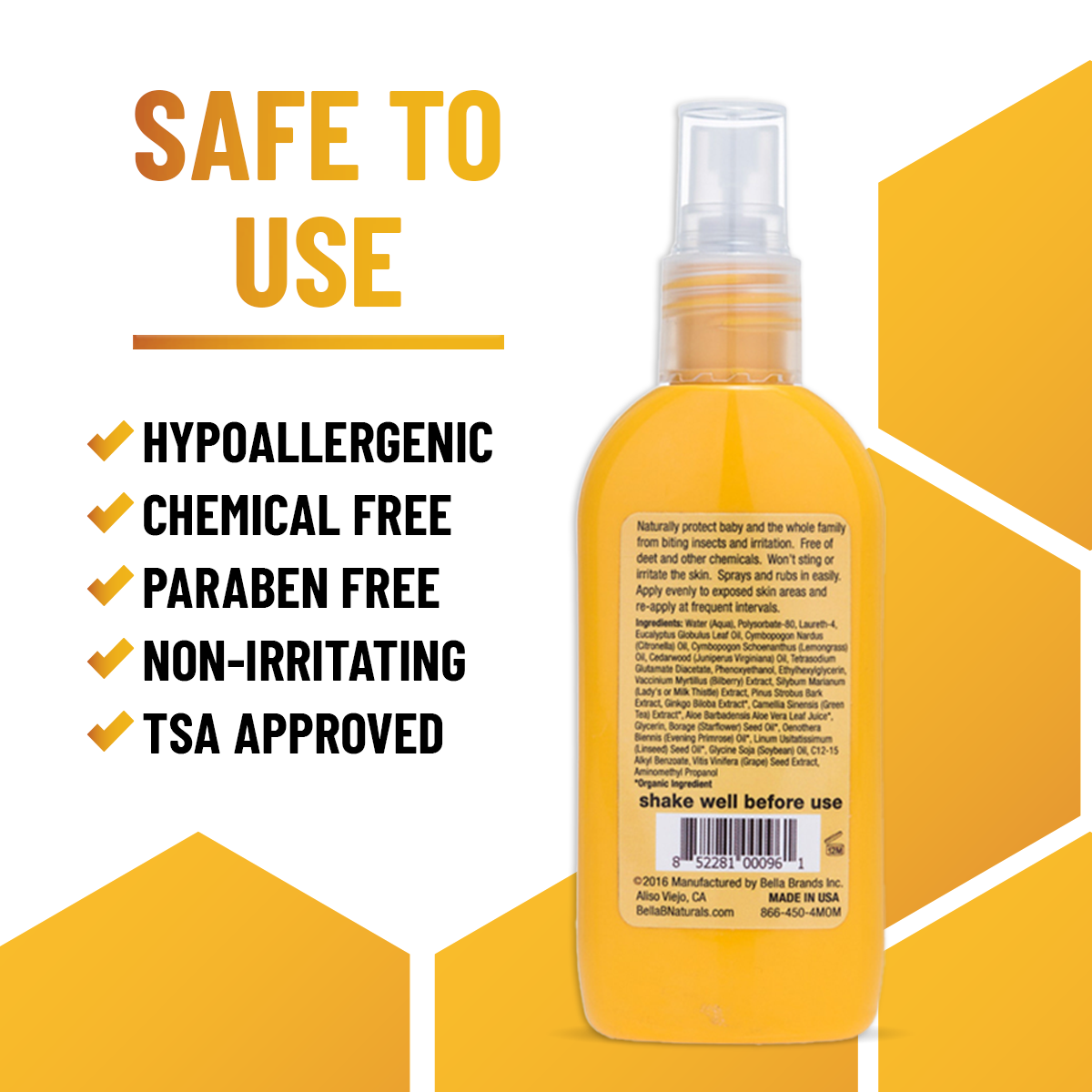 Bella B - Venta al por mayor Repelentes de insectos - Bella B Buzzy Bee repelente de insectos natural 3.3 oz3