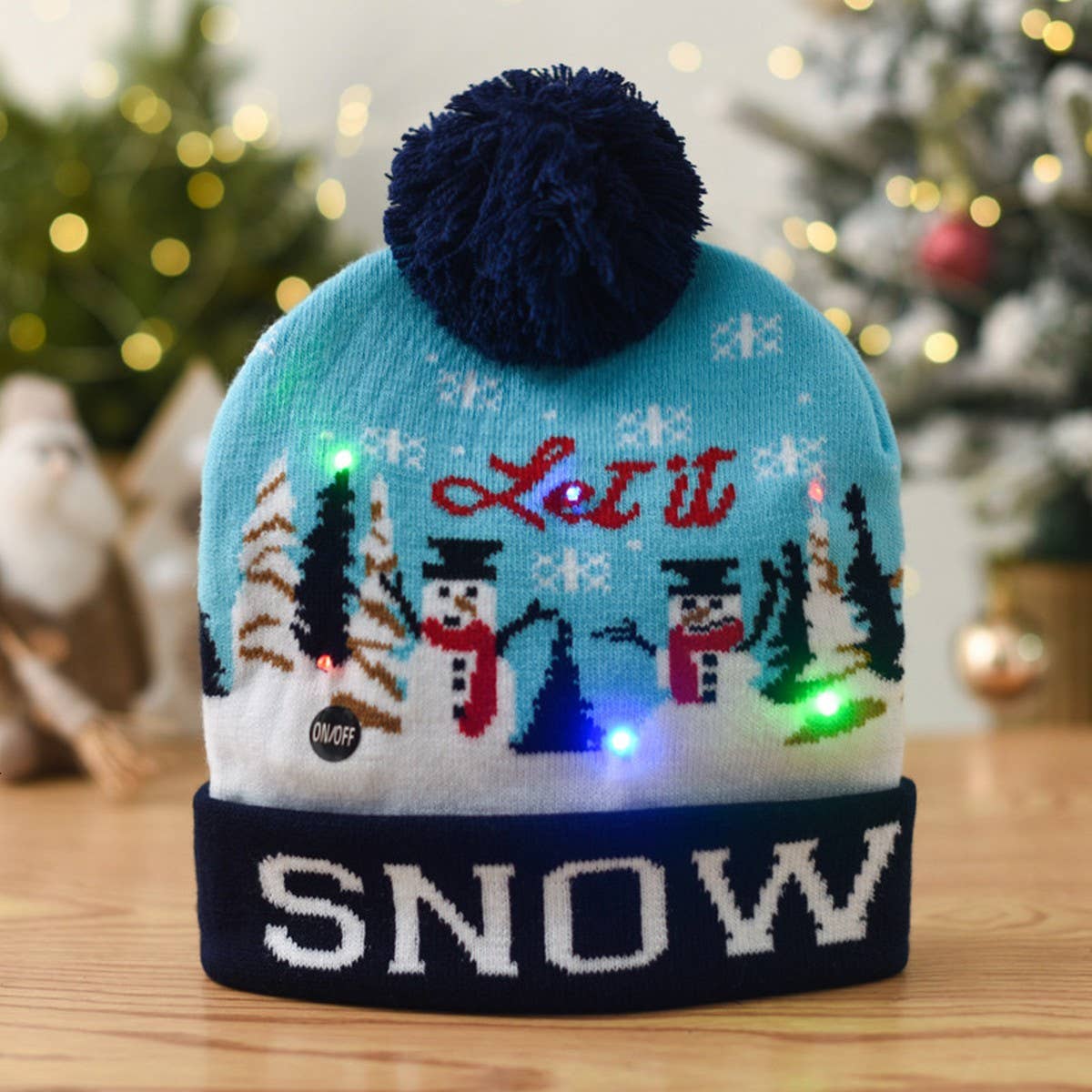 ACCITY - Wholesale Santa Hat - CHRISTMAS LED LIGHT GLOWING KNITTED CHRISTMAS HAT_CWAH23142