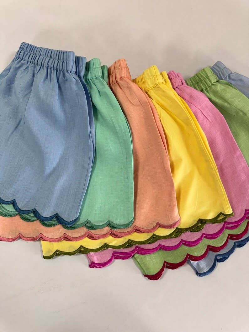 Fabricrush – wholesale Shorts – Women’s – Set of 2 Shorts, Mix and Match Color Linen Shorts Embroidery4