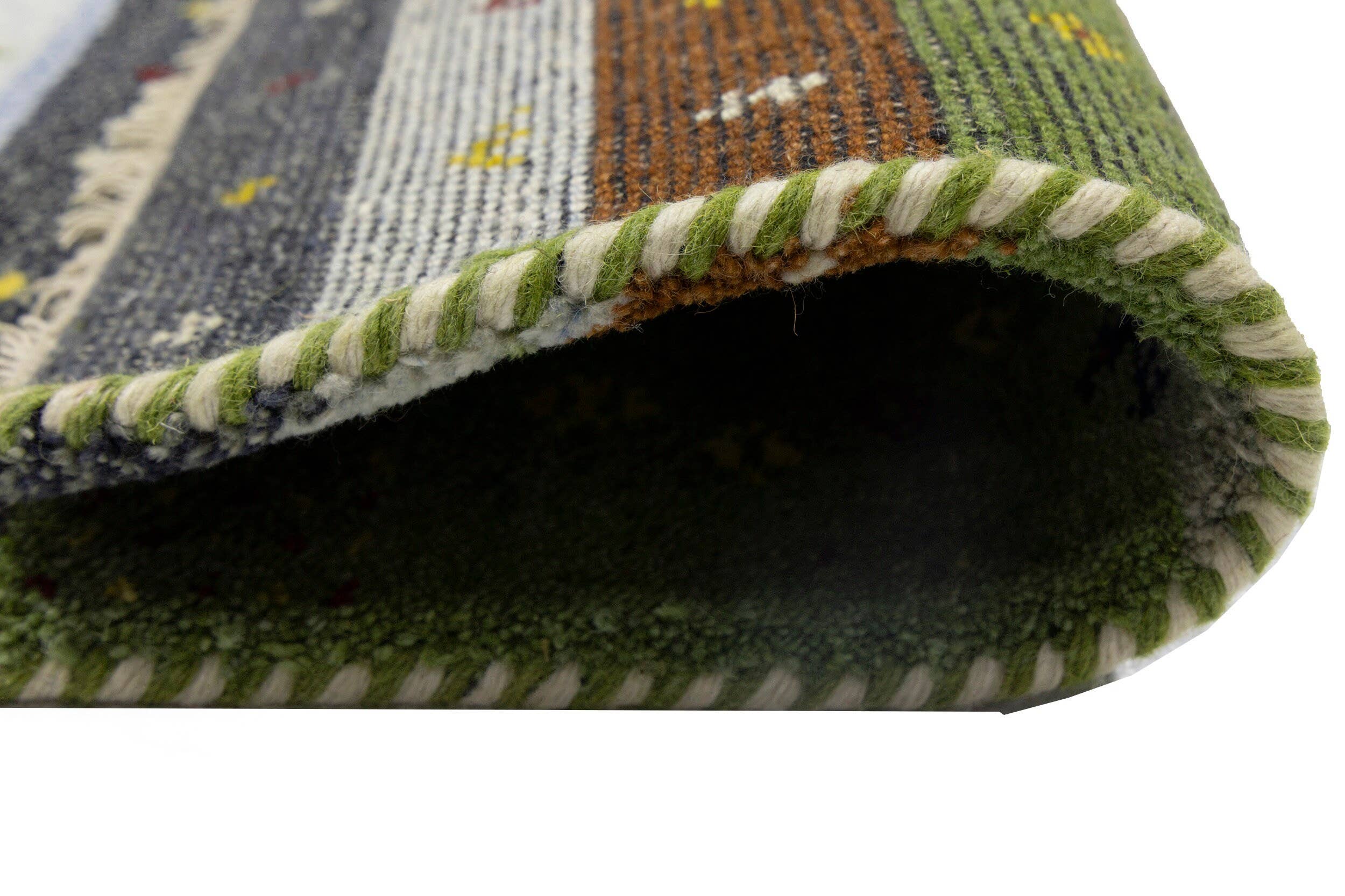 Magic Rugs Inc. – Engroshandel Løst tæppe – Grøn 1'5X4 Tribal Indo-Gabbeh moderne tæppe | Orientalsk naturlig7