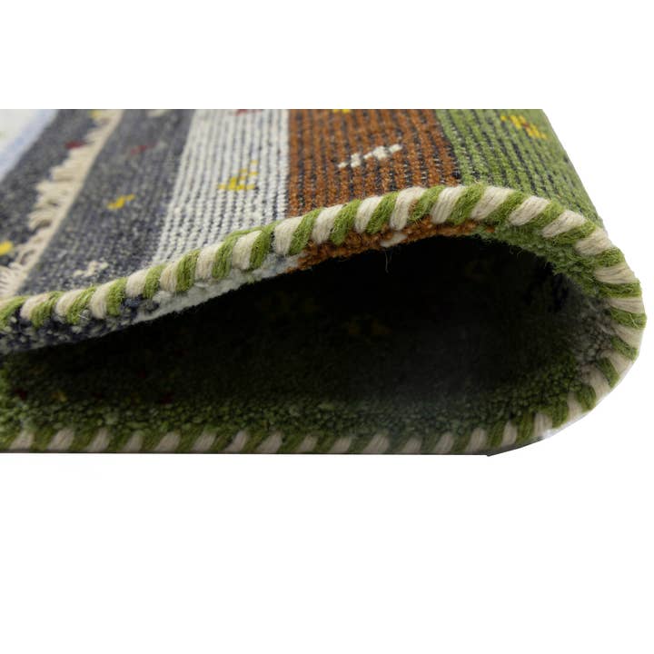 Magic Rugs Inc. – wholesale Area rug – Green 1'5X4 Tribal Indo-Gabbeh Modern Rug | Oriental Natural7