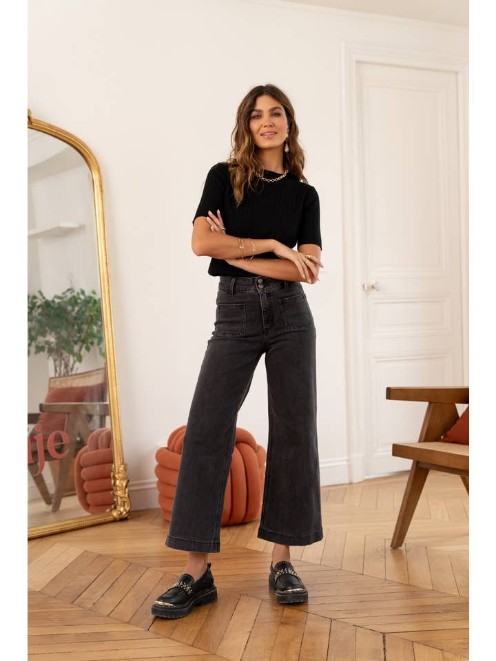 Oraije Paris - Vendita all'ingrosso Jeans - Donna - Jean Violette a campana10