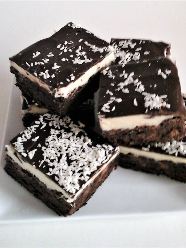 Gourmet Lime & Coconut Brownies ( large Box of 6) for wholesale by Anthony James Chocolate