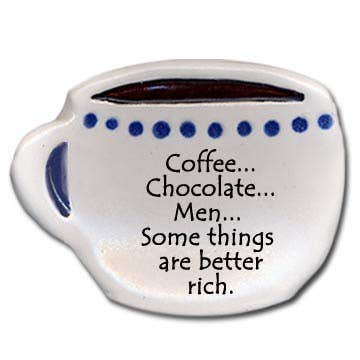 Piatto in ceramica: «Caffè, cioccolato, uomini...» per la vendita all'ingrosso da parte di August Ceramics