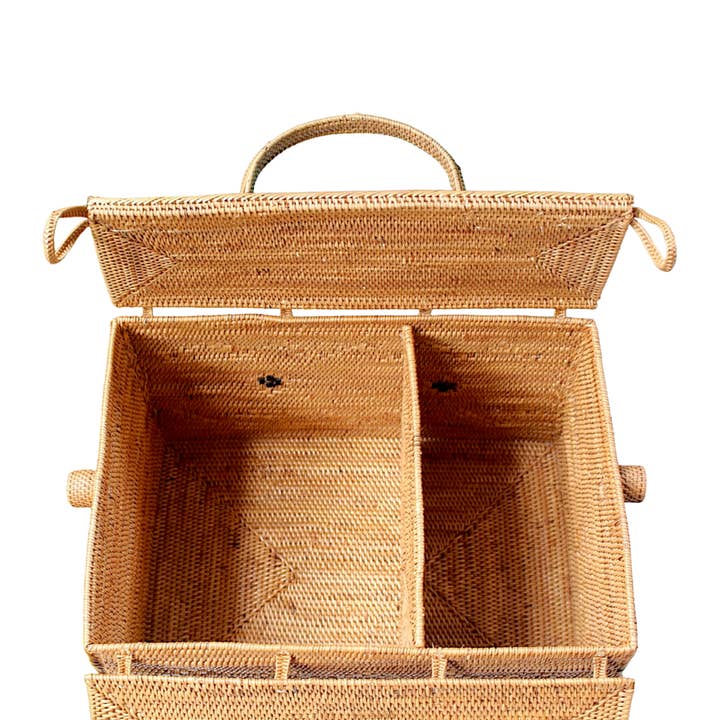 The Artisan and Company - Wholesale Picnic Basket - Rattan Picnic Basket-Large2