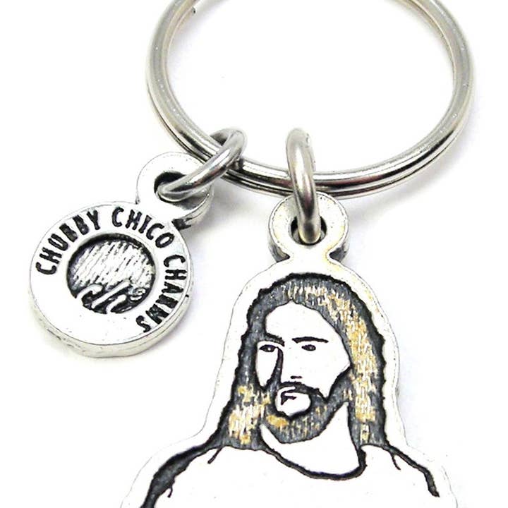 Zijportret van Jezus Sleutelhanger Christian Love Jesus Christ voor wholesale door Chubby Chico Charms