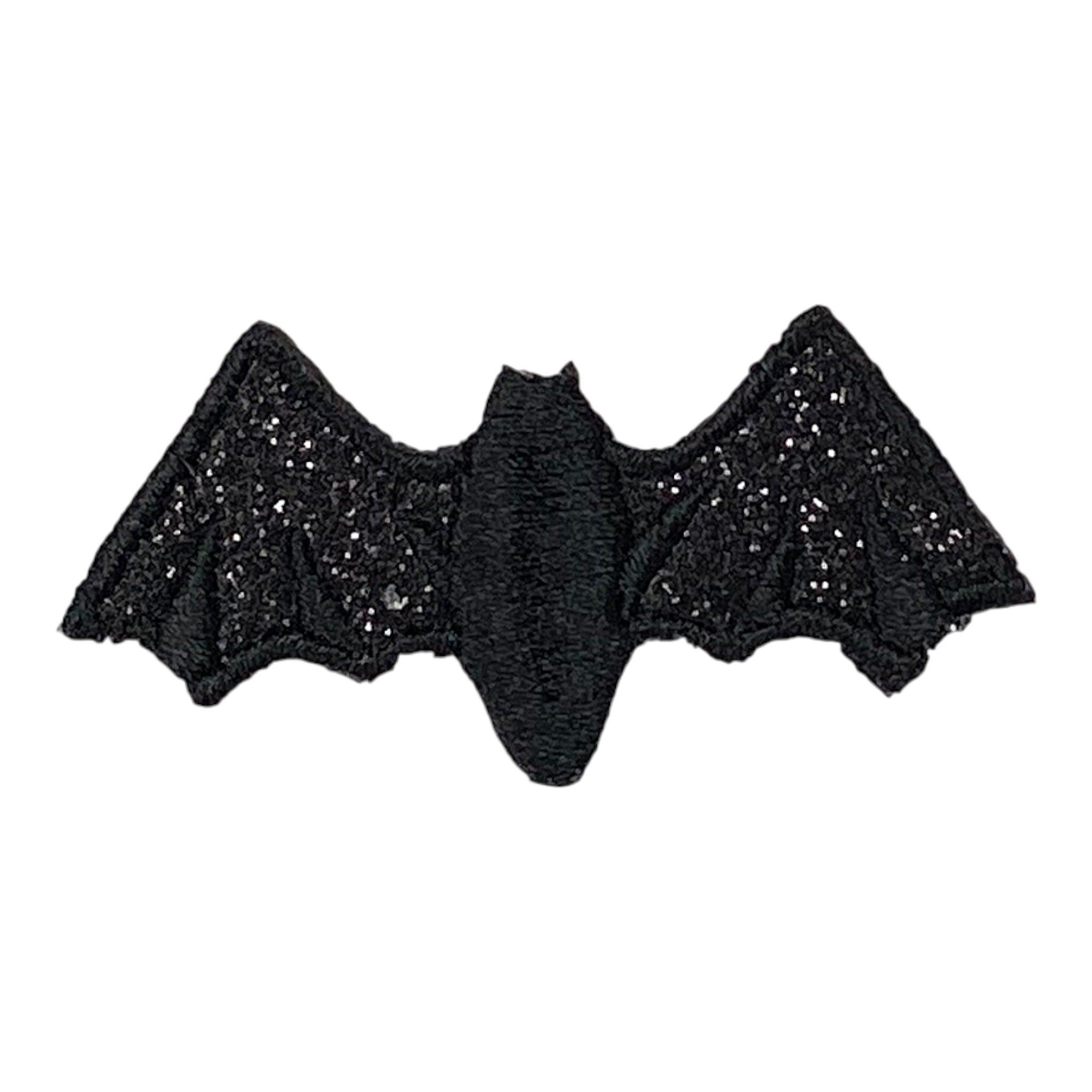 Wholesale Applique - Wholesale Patch - Black Glitter Bat, Halloween, Iron on Patch0