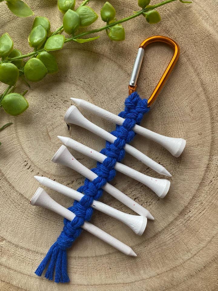 Golf-Tee-Halter | Handgefertigtes Makramee-Golftaschen-Accessoire für den Großhandel von Macra-Made With Love