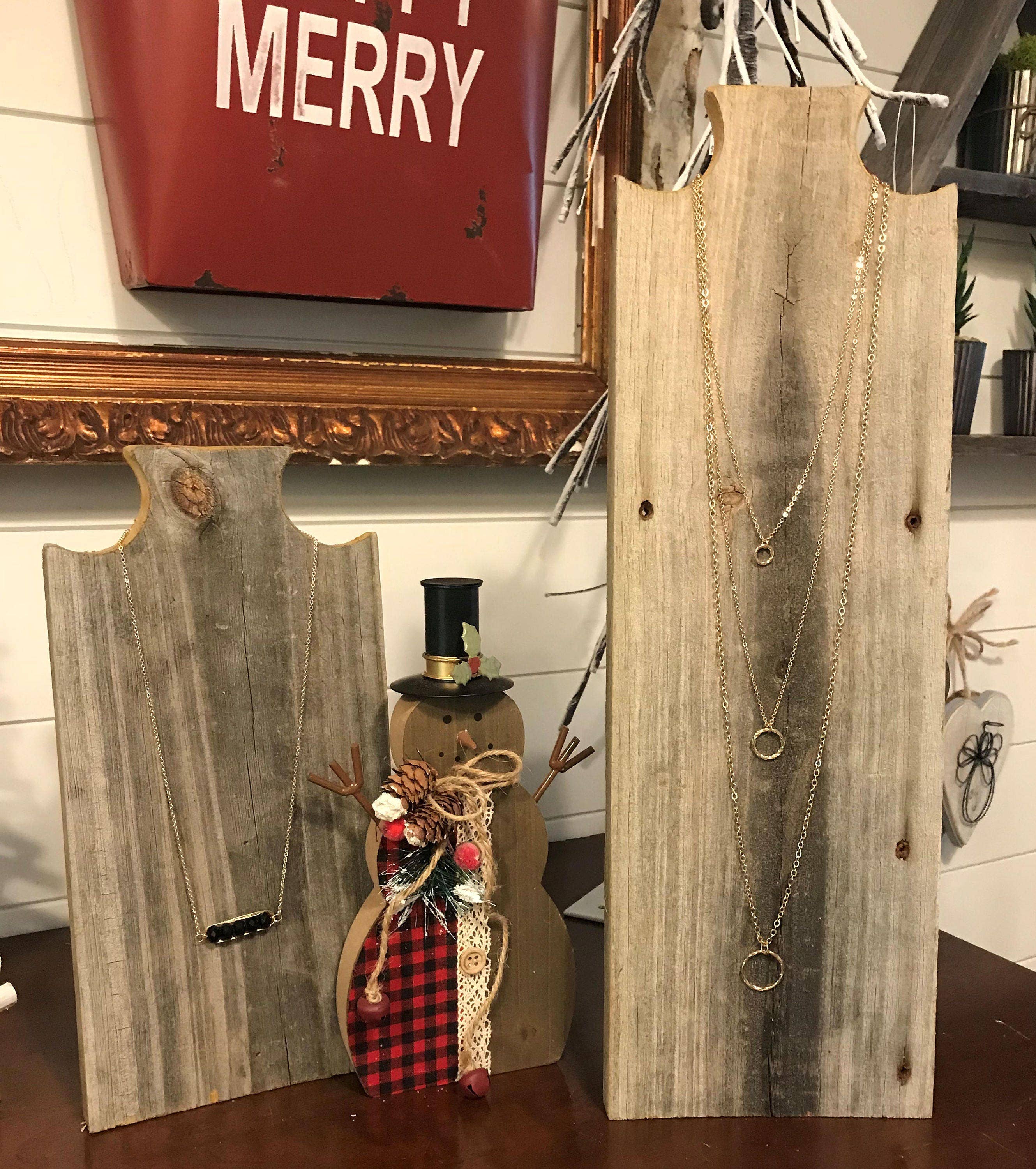 Gifted Shop Works, LLC - Wholesale Jewelry Stand & Display - Weathered Wood Necklace Display Stand And Holder4