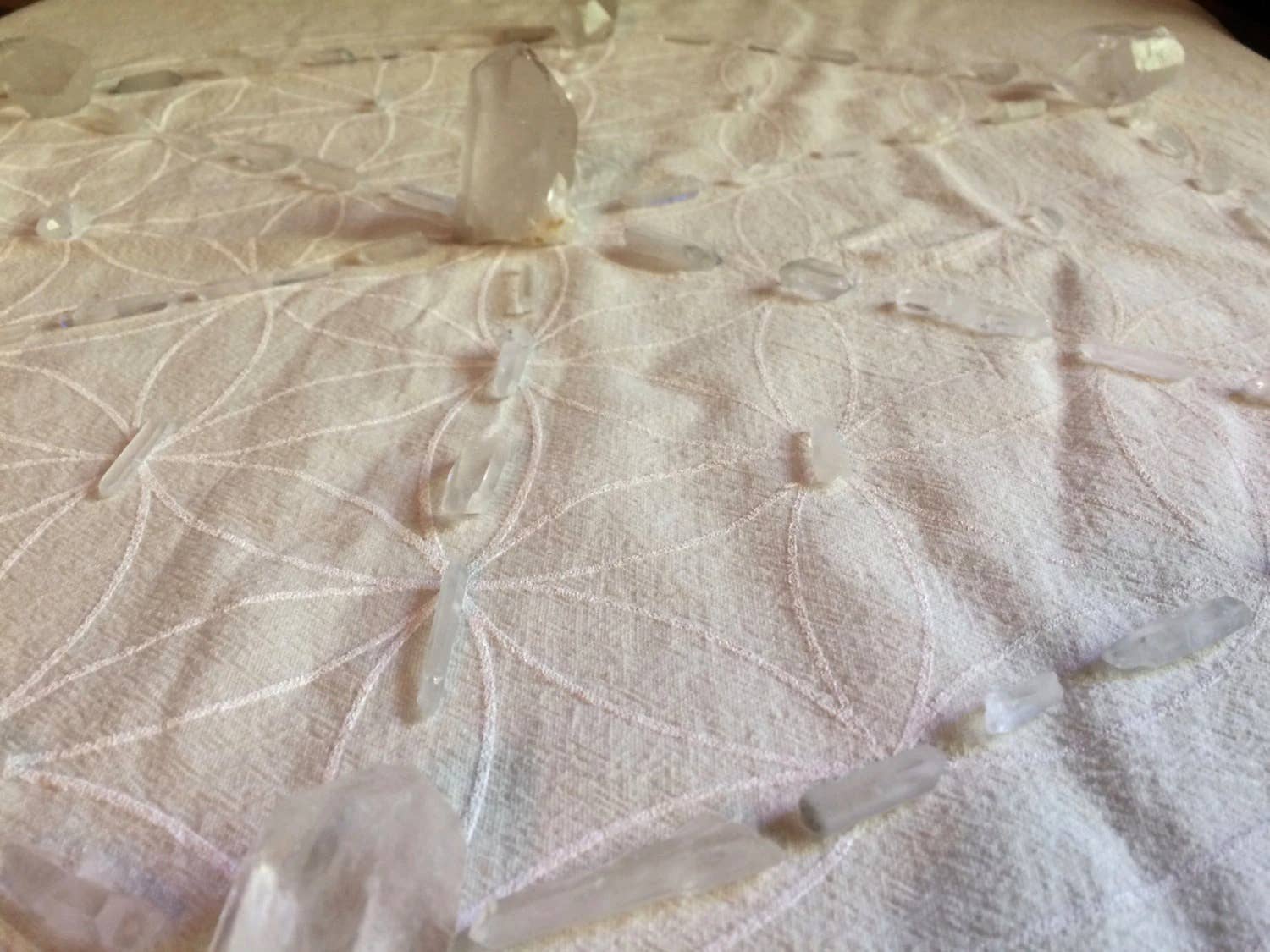 Crystal Grids - Wholesale Meditation Supplies - XL Flower of Life - White Ink - Crystal Grid Cloth4