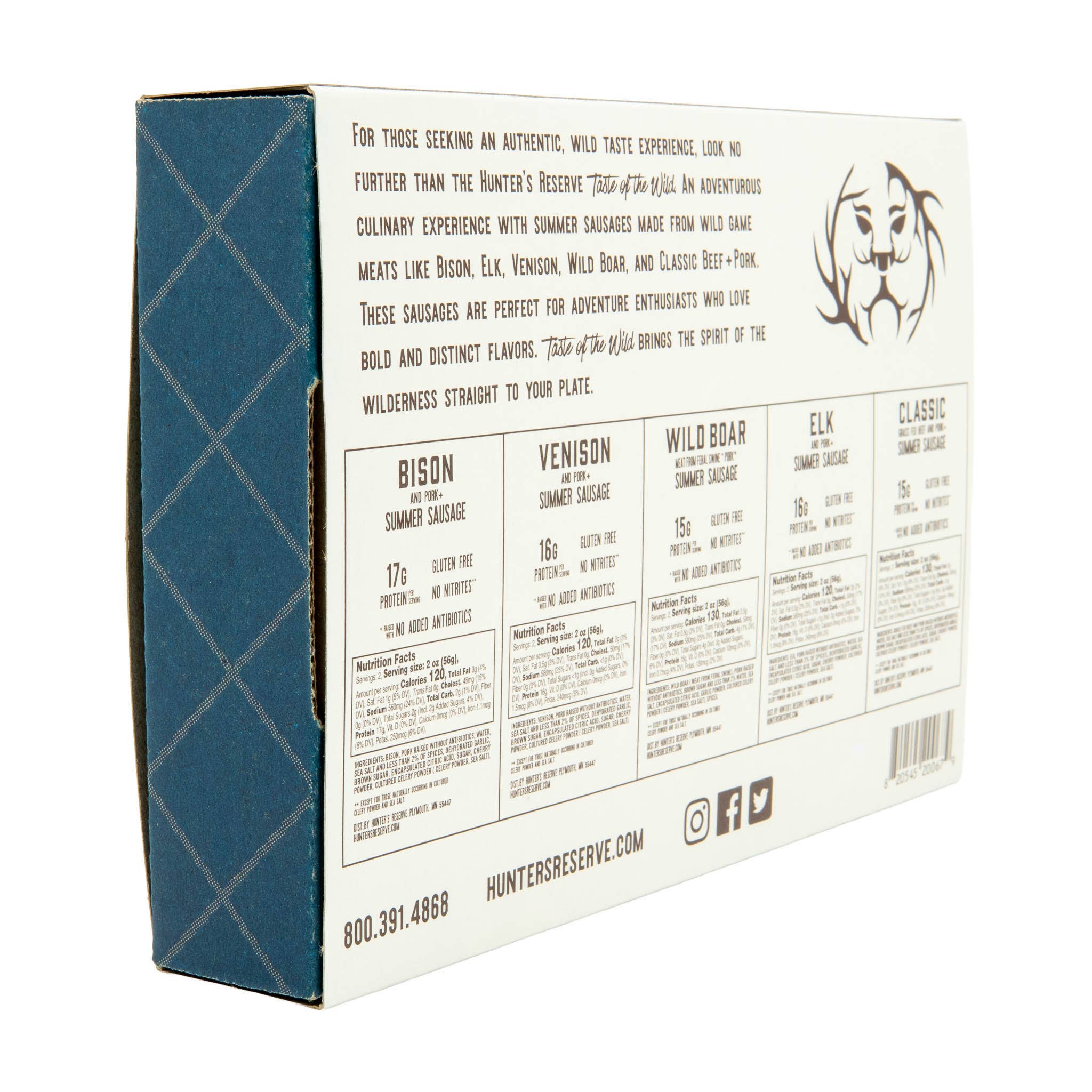Hunter's Reserve - Wholesale Sausage - Taste of the Wild Holiday Gift Box- Five 4oz Summer Sausages3