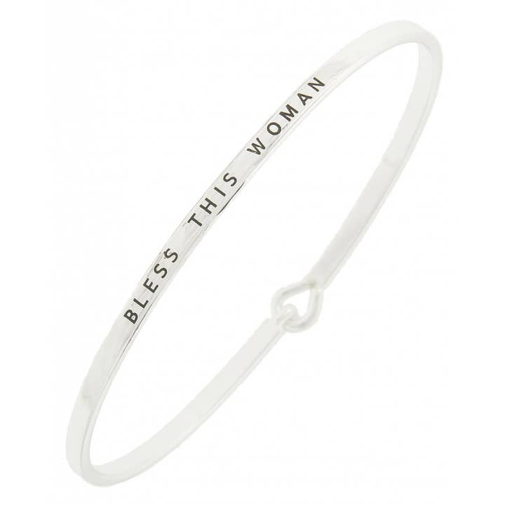 FR3330 BLESS THIS WOMAN_3mm Message Brass Bangle for wholesale by 0011 PREMIERE