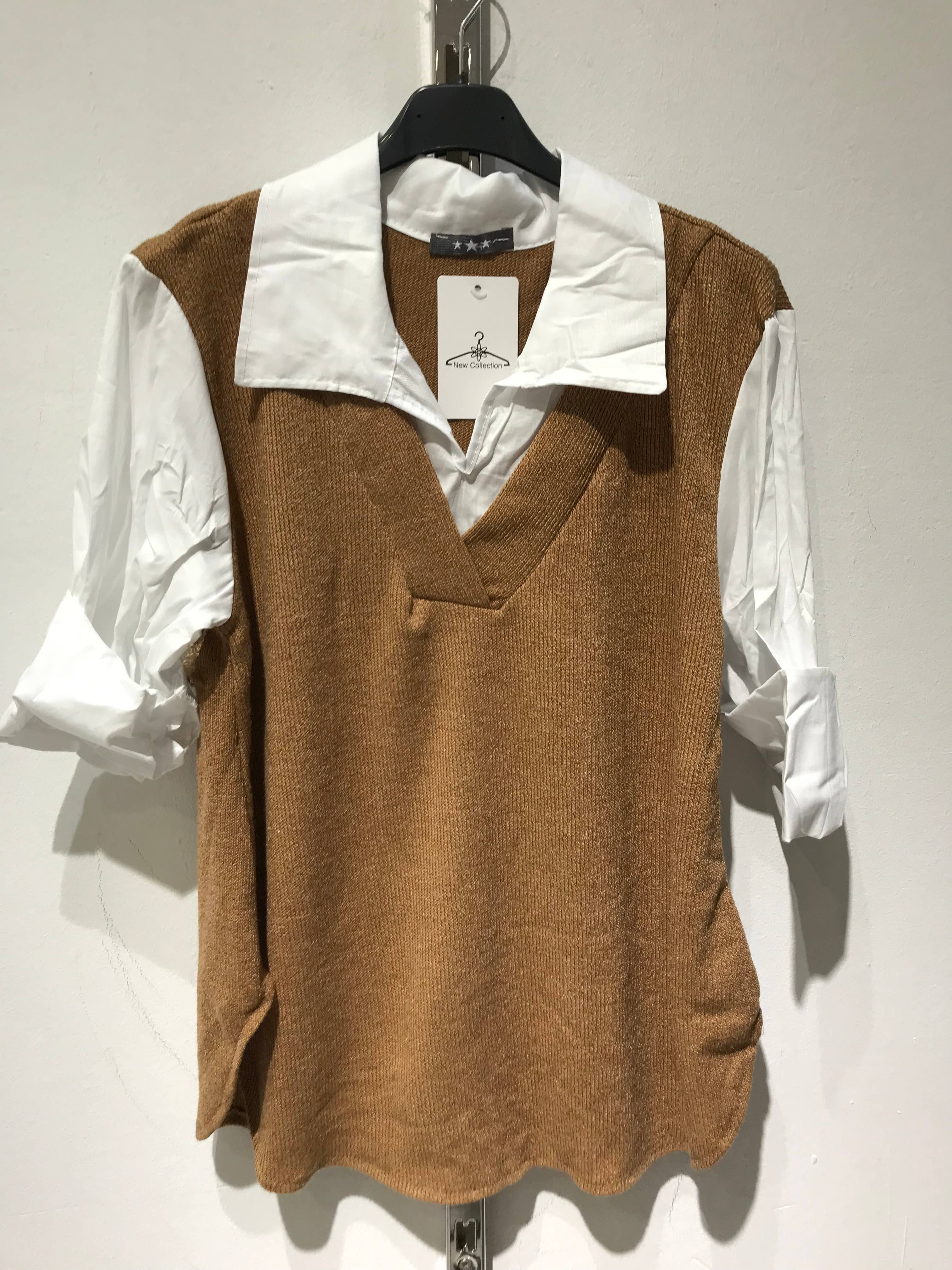 Only Yuan - Wholesale Blouse - Women's - ref13218 blouse with shirt collar0