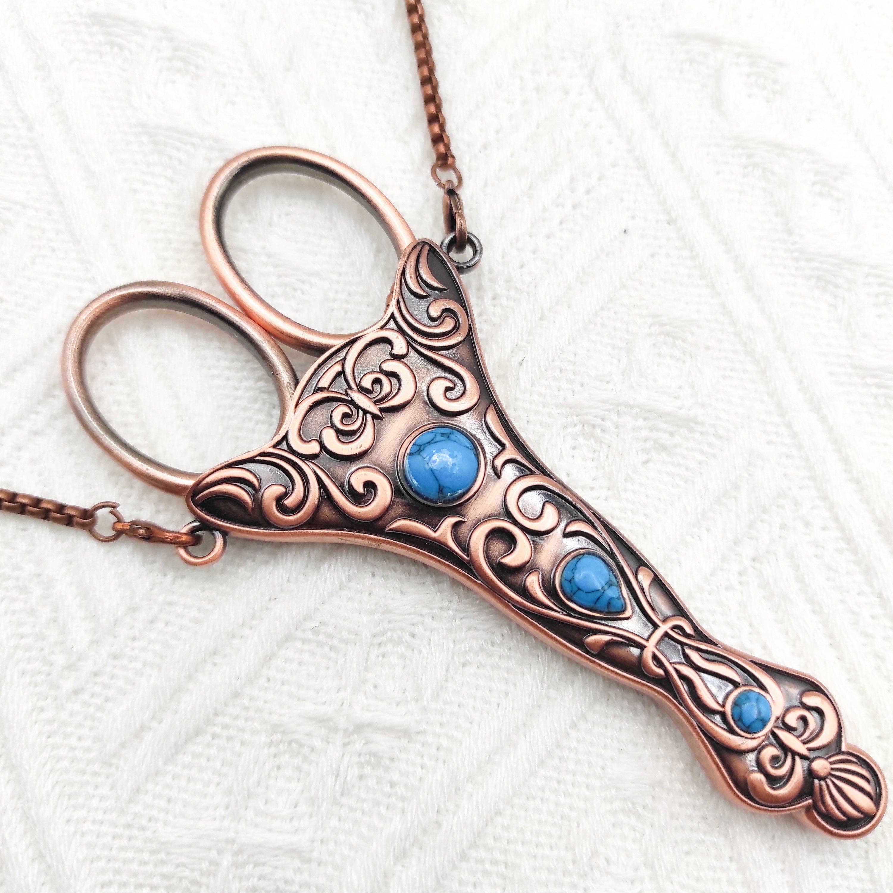 SChandworks - Wholesale Scissors - Vintage Style Scissors with sheath and necklace chain9
