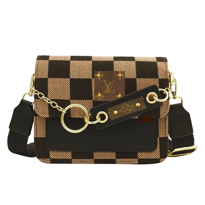 Embellish Your Life - Wholesale Crossbody Bag - Women's - Upcycled Checker Chained Crossbody Bag6