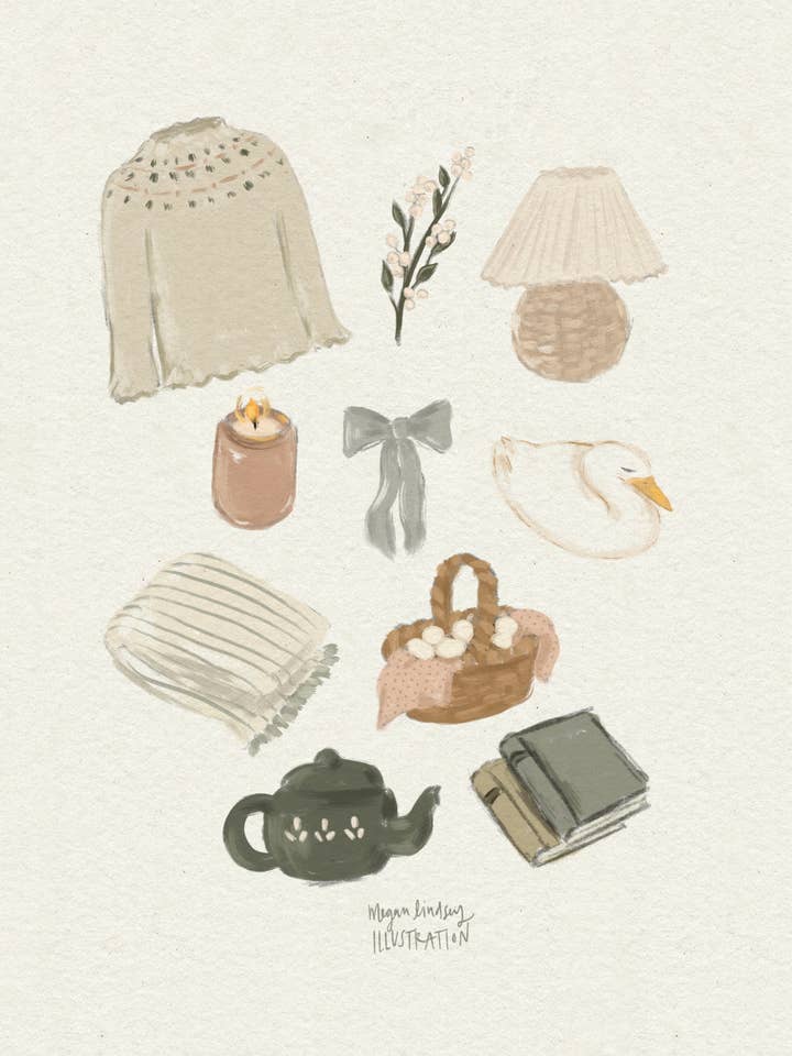 "Hyggelige Ting" Prints for engroshandel hos Megan Lindsey Illustration