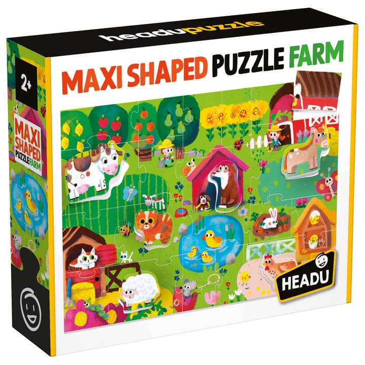 Headu - Wholesale Puzzle - Kids - Headu Maxi Shaped Puzzle Farm - Educational Toy for Toddlers
