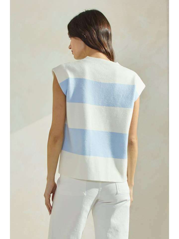 Able - Wholesale Knit Top - Women's - Striped Sleeveless Knit Top