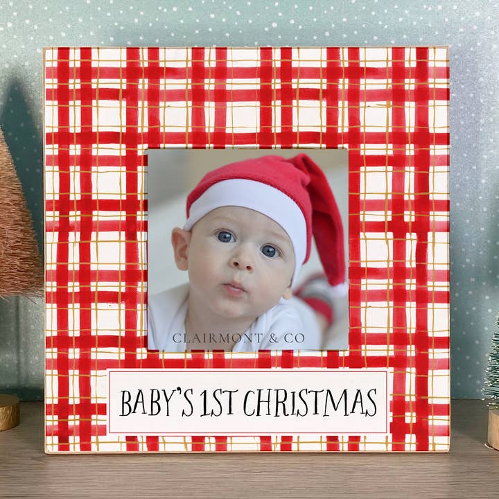 Baby's First Christmas, Photo Frame, Christmas, Wooden Frame for wholesale by Clairmont & Co
