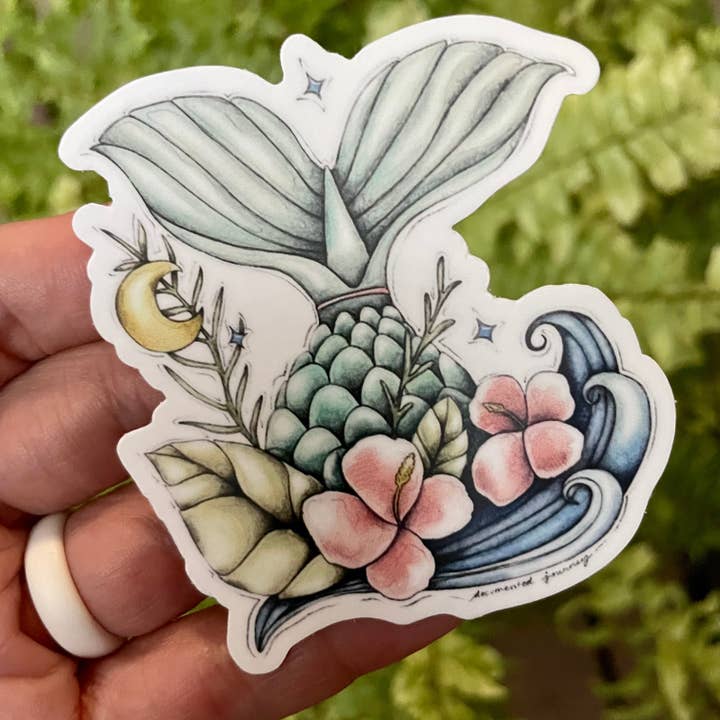 Havfruehale - Vinyl klistermærke (W) for engroshandel hos Documented Journey