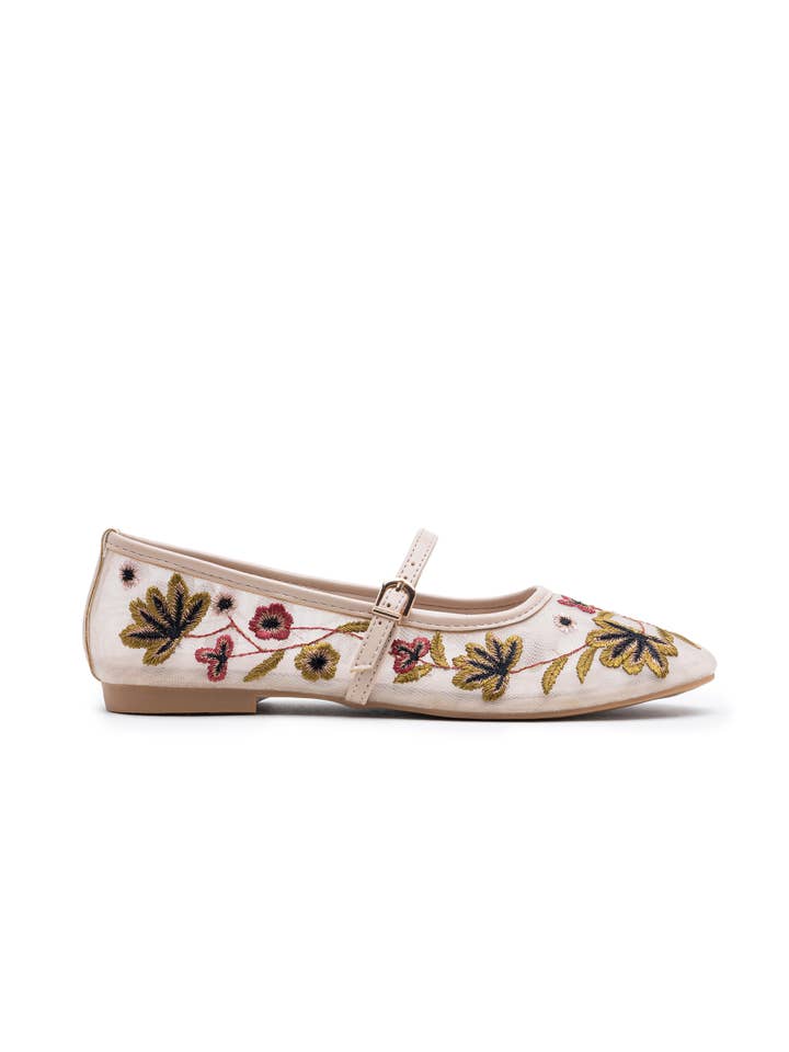 CEREZA - Wholesale Flats - Women's - Flower Embroidery Pattern Mary Janes ballet flats3