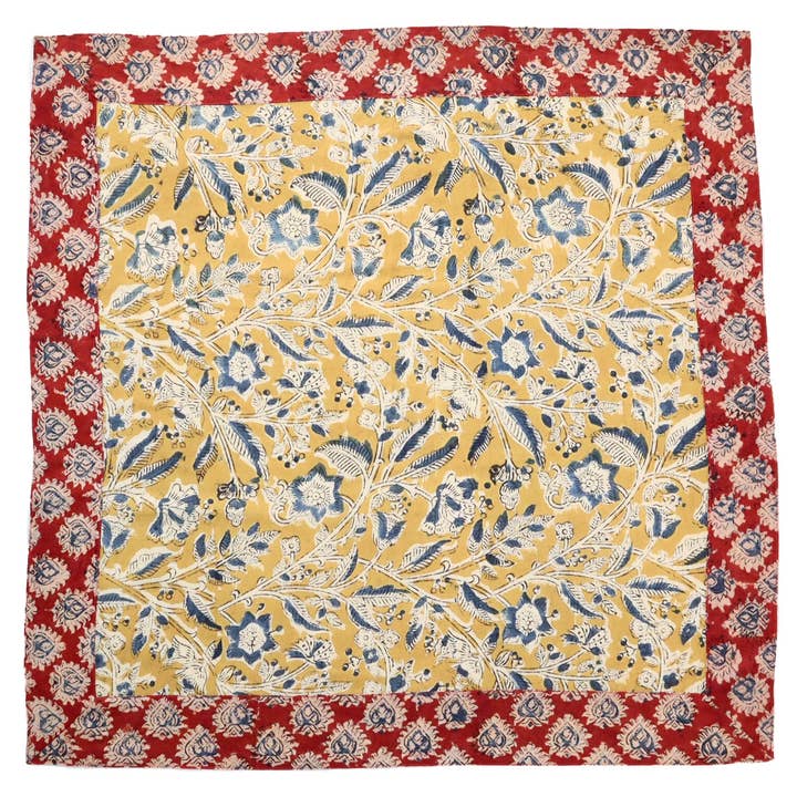 White Lotus Fashions - Wholesale Bandana - Women's - Golden Garden - Appliqué Border Bandana (KK1485)