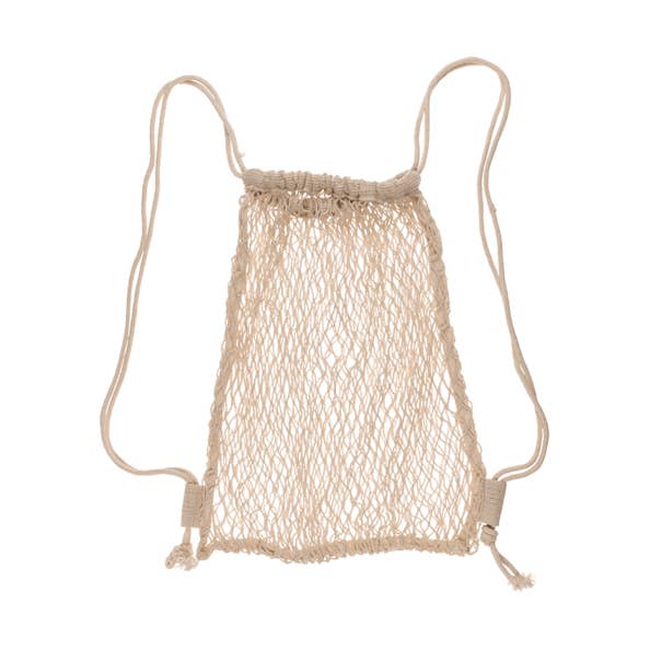 Mochila de corda de cor natural, ca. 34 x 42 cm, por atacado de Out of the blue KG