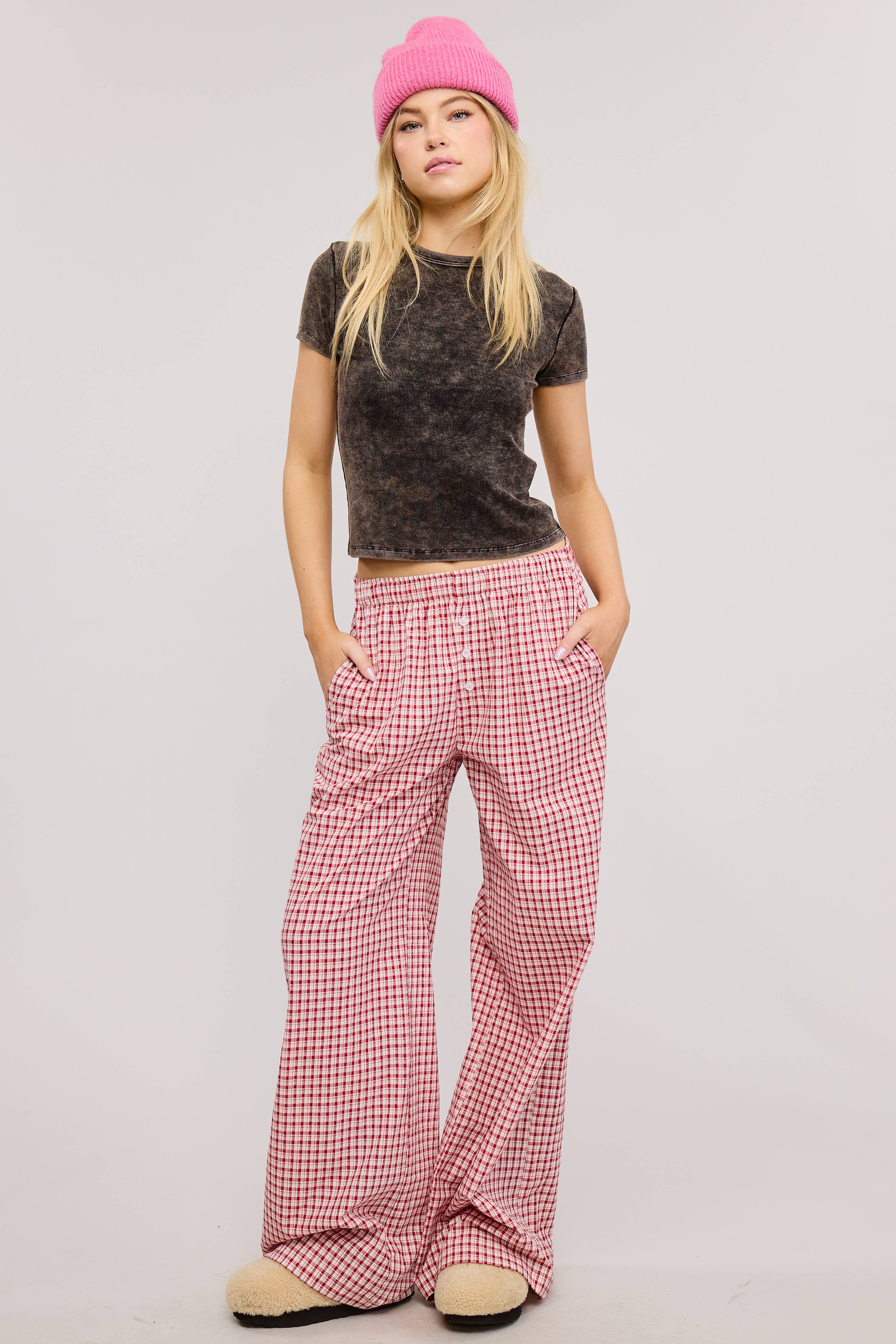 Mimosa - Wholesale Knit Top - Women's -  Garment Dye Wash Short Sleeve Knit Top3