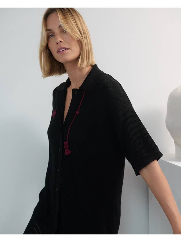 Sutemos: Black Cotton Shirt for wholesale on Faire