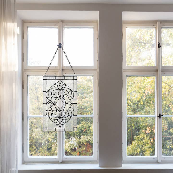 River of Goods - Wholesale Decorative Panel - 20"H Clear Floral Beveled Glass Window Panel