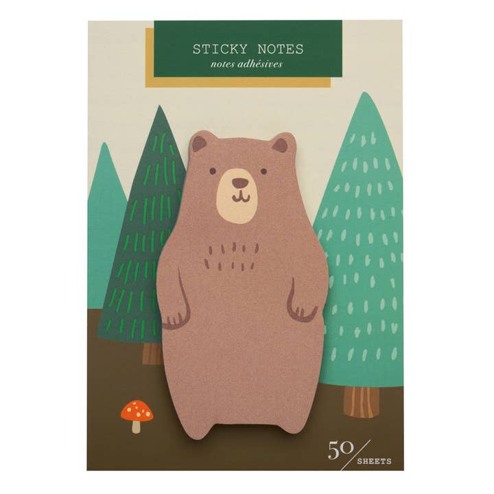 Girl of All Work - Wholesale Sticky Notes - Bear Die Cut Single Sticky Notes