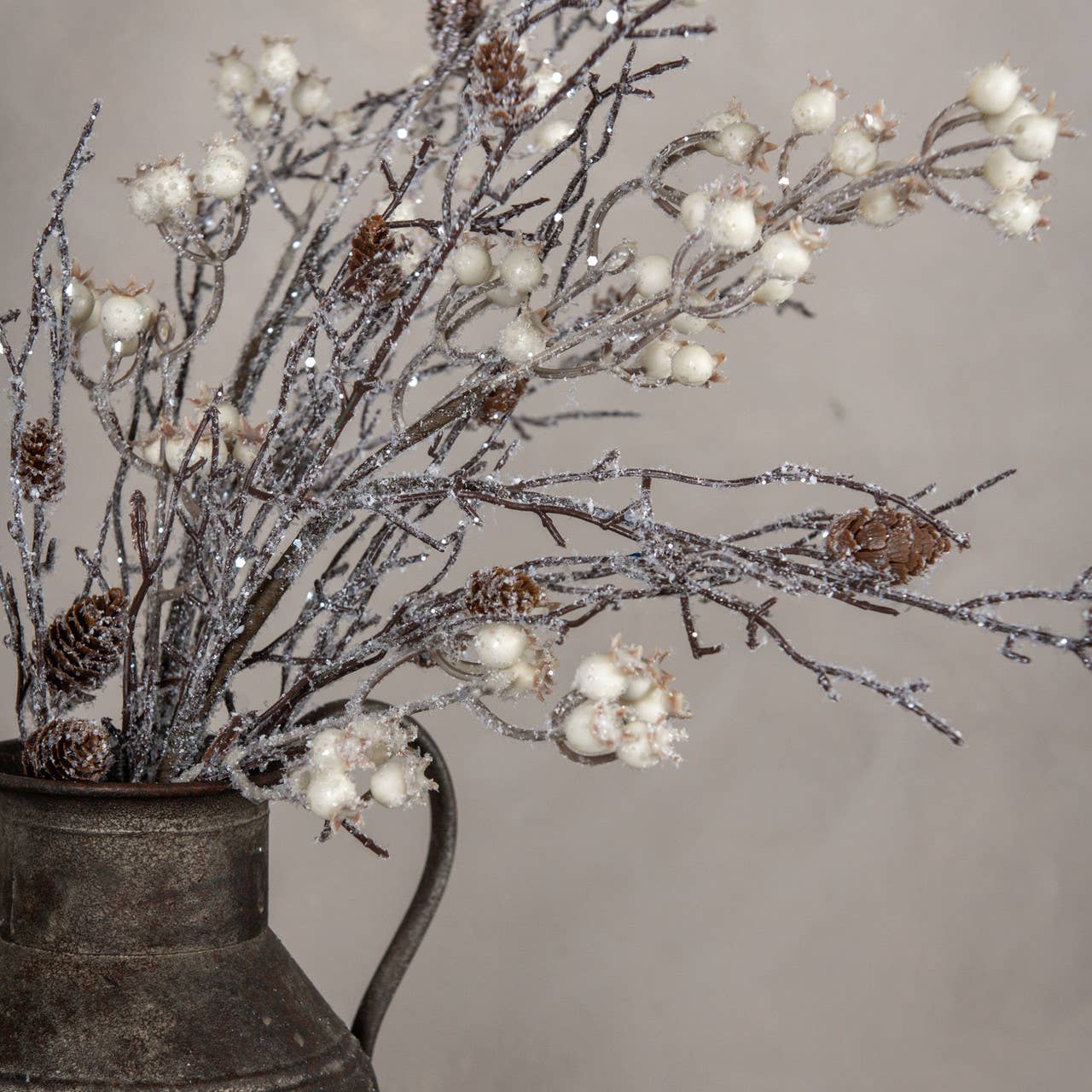 Ragon House - Wholesale Artificial Plant - 36" ICED TWIG W/ WHITE BERRIES & PINECONE SPRAY3