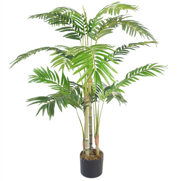 Leaf Design UK LTD - Vendita all'ingrosso Fiori finti - Palma artificiale 120 cm Areca Palm Vaso argentato 120 cm2