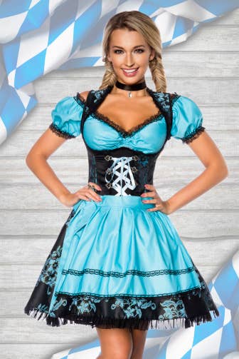 atixo GmbH - Vendita all'ingrosso Costume di carnevale - Donna - Dirndl premium con camicetta e grembiule25