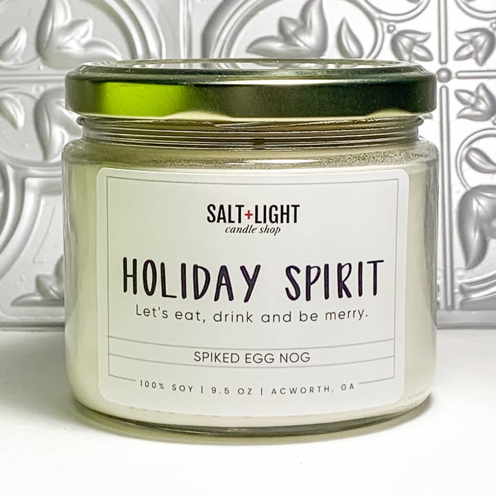 Salt + Light Candleshop - Wholesale Jar/Filled Candle - Holiday Spirit candle | hostess gift | spiked eggnog