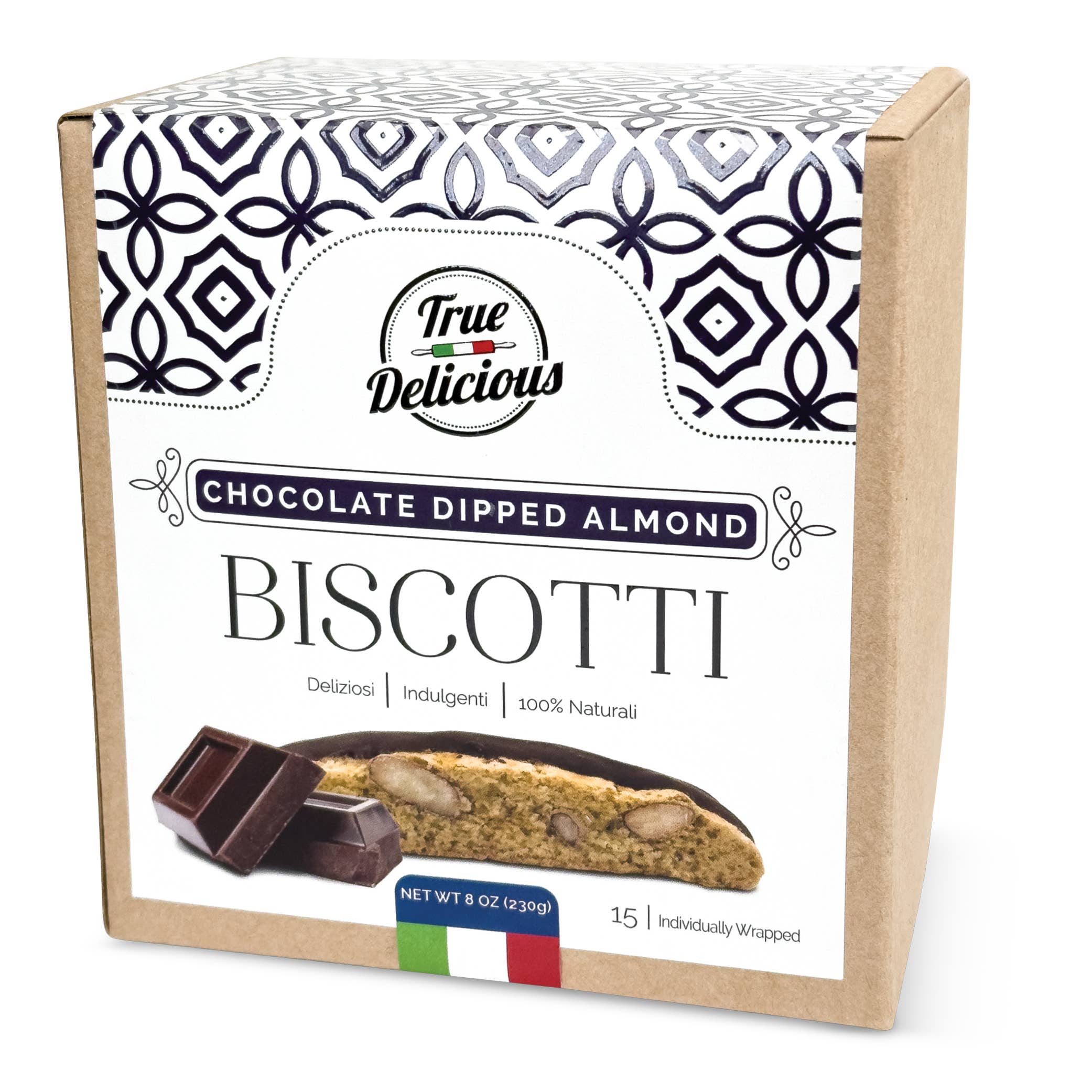 True Delicious - Wholesale Cookie - Elegant Italian BISCOTTI Box, Case of 64
