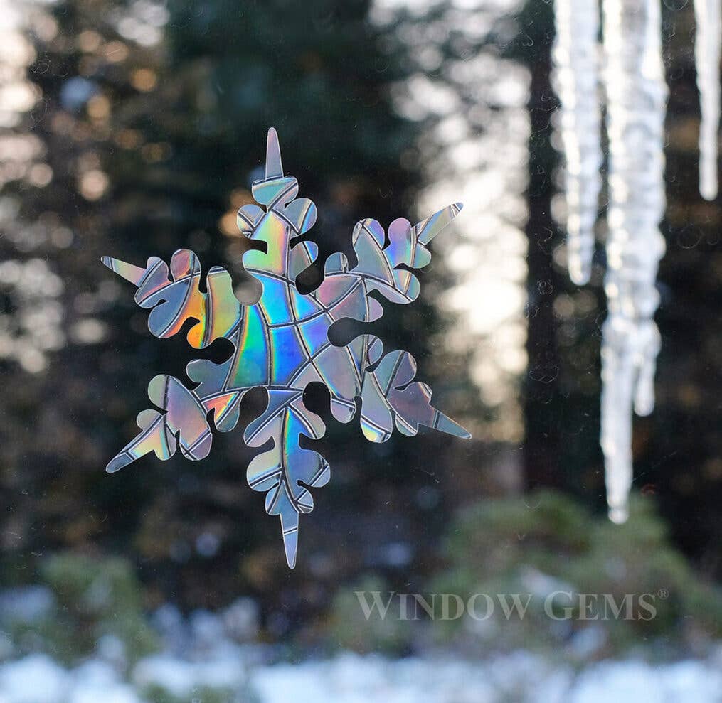 Window Gems - Wholesale Suncatcher - Snowflake Window Clings - Prism Decals that cast rainbows