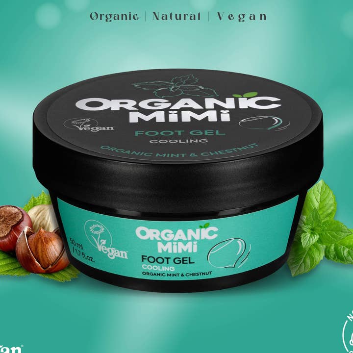 Organic Mimi, Gel pour les pieds à la menthe rafraîchissante et au marron, 50 ml pour la vente par Organic MiMi